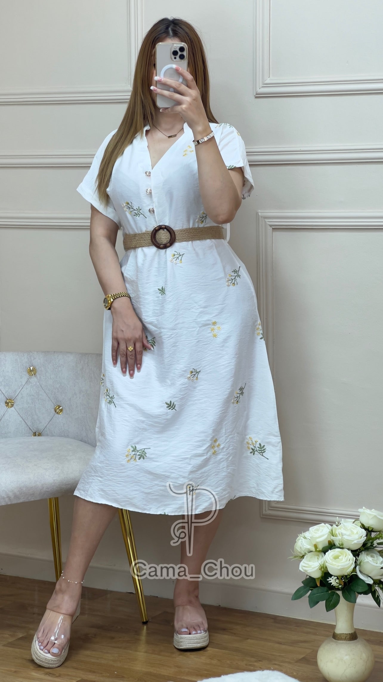 Robe brodée midi 🍇