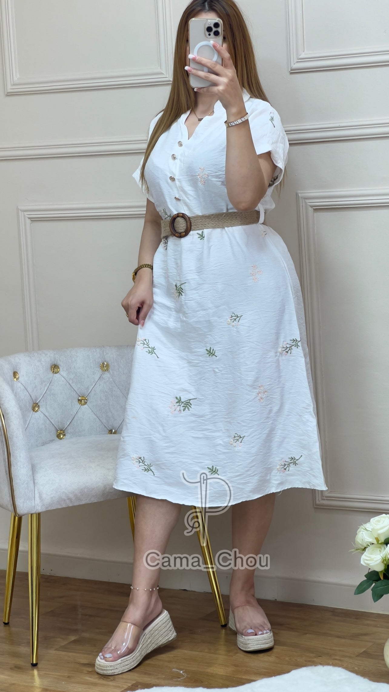 Robe brodée midi 🍇