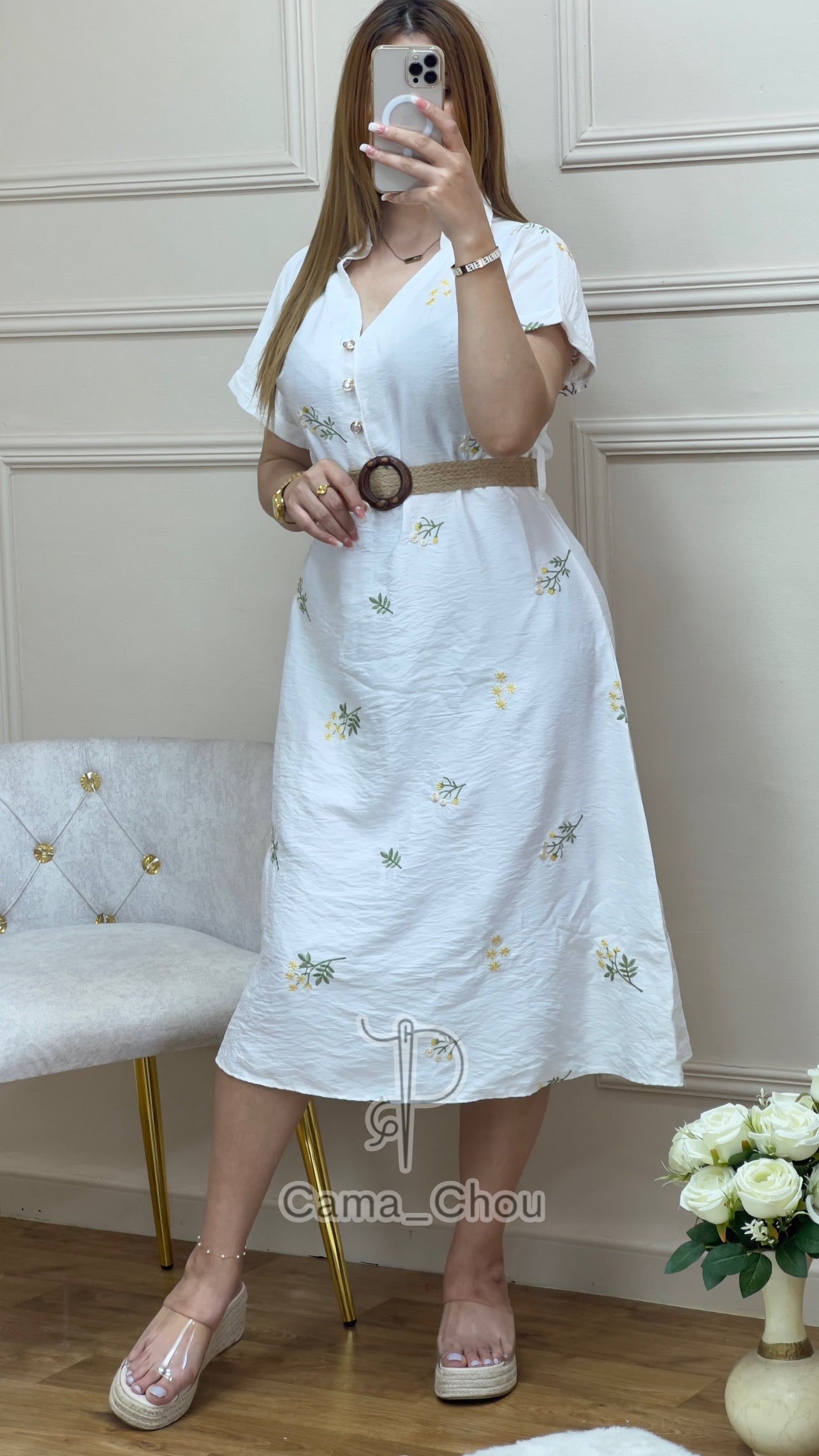 Robe brodée midi 🍇