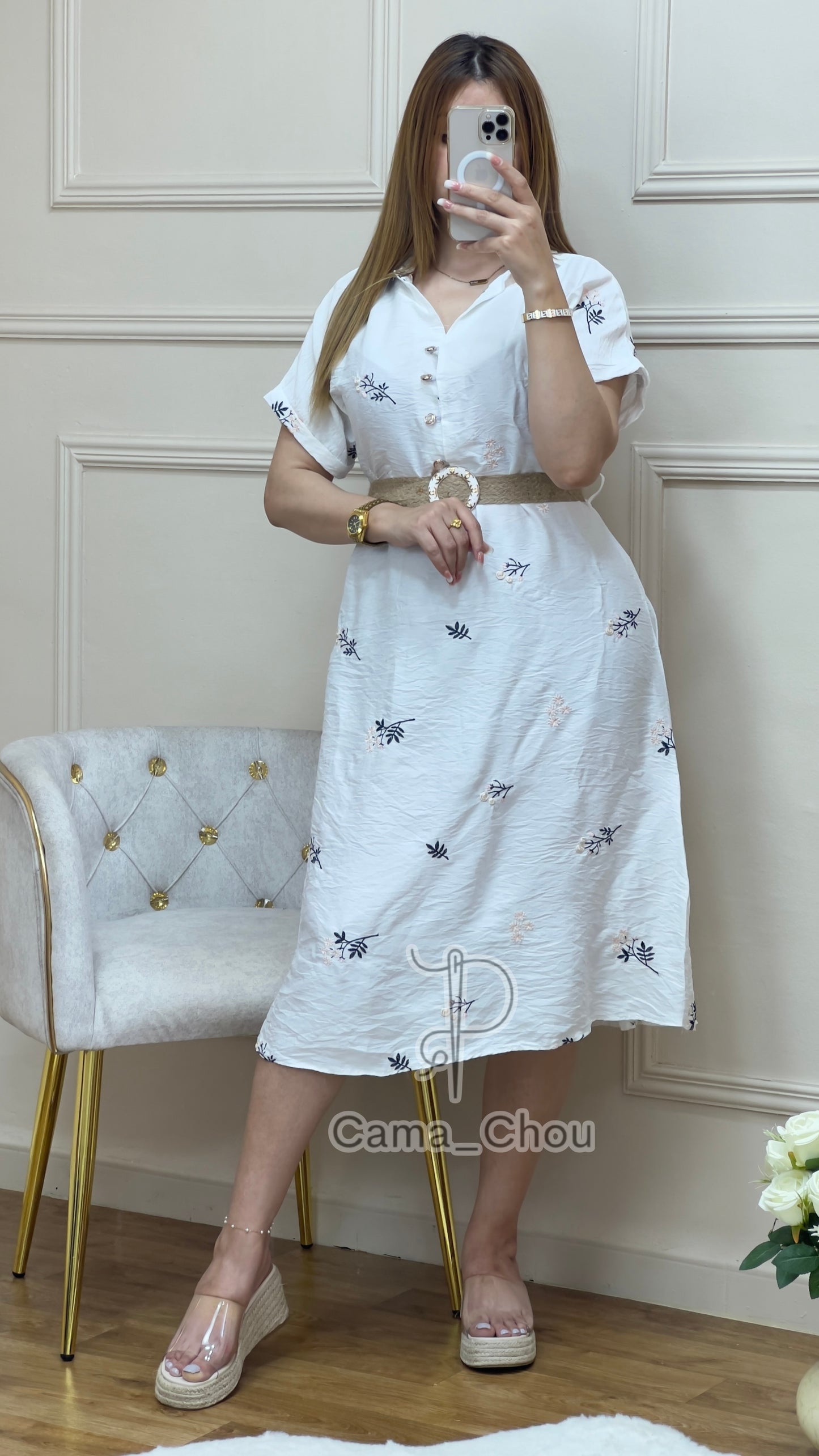 Robe brodée midi 🍇